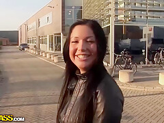 Passionate brunette got fucked in a local park in the middle of the day