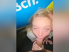 College Girl Being Used For Blowjobs Behind A Van