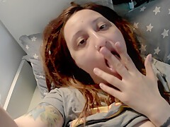 Sweet Asian Redhead In Dreadlocks Masturbates Her Pussy